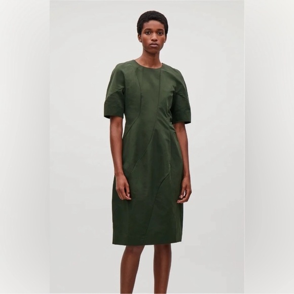 COS Dresses & Skirts - COS Women's Green Puff Sleeve Knee Length Dress Size 38